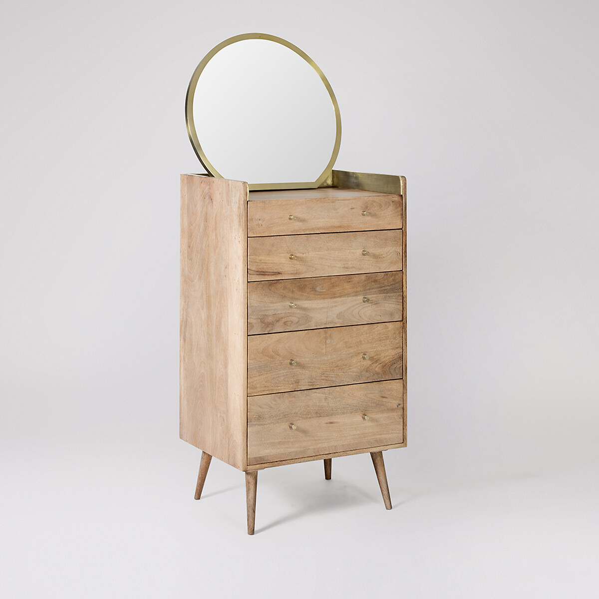 Fresco Mango Wood 5 Drawer Chest Of Drawers light wood, SWOON