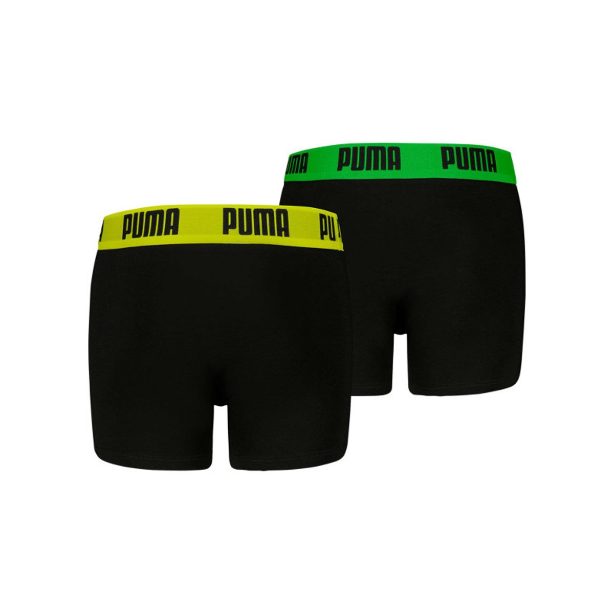 Lot de 2 boxers en coton noirs unis à ceintures de couleurs différentes noir, PUMA