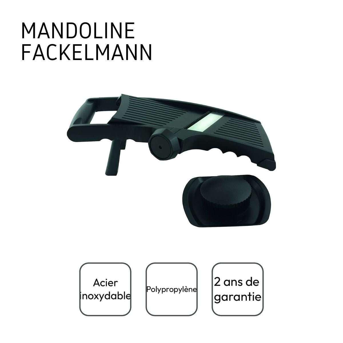 Set de 2 mandolines professionnelles en inox HANDMADE TRADITION noir|inox, FACKELMANN