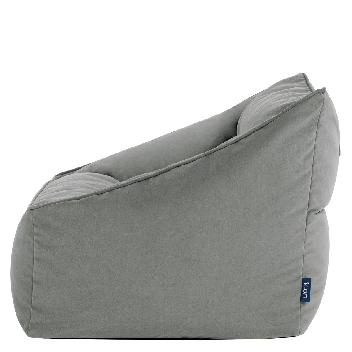 Pouf fauteuil salon en velours mat Oeko-Tex® - NATALIA gris anthracite, ICON
