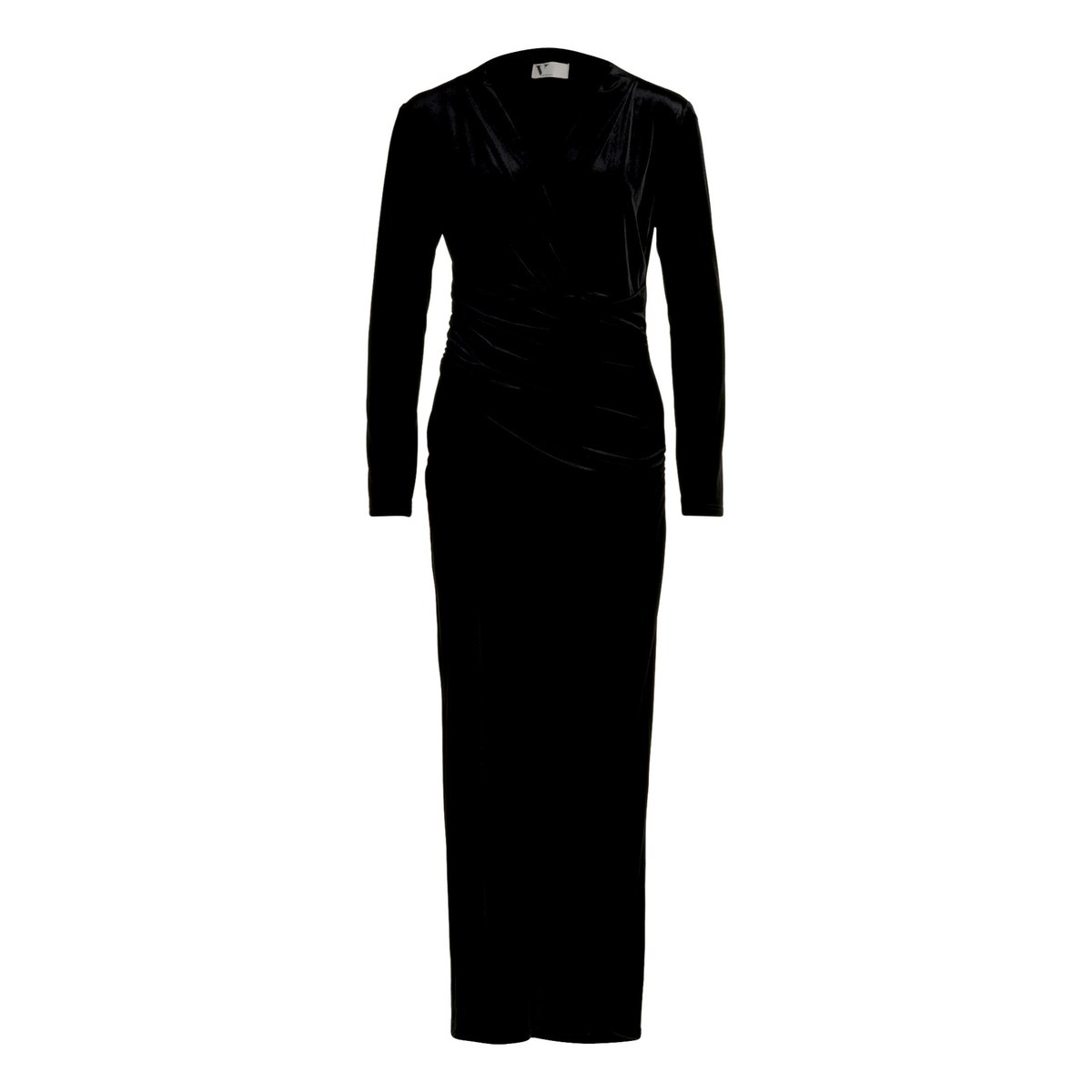 Robe de soirée à encolure en v noir, VERA MONT