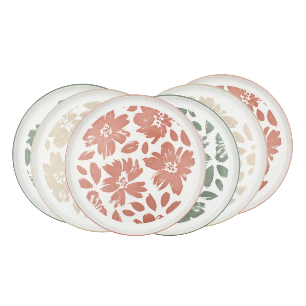 Lot de 6 grandes assiettes, HANAE beige, ARTIME