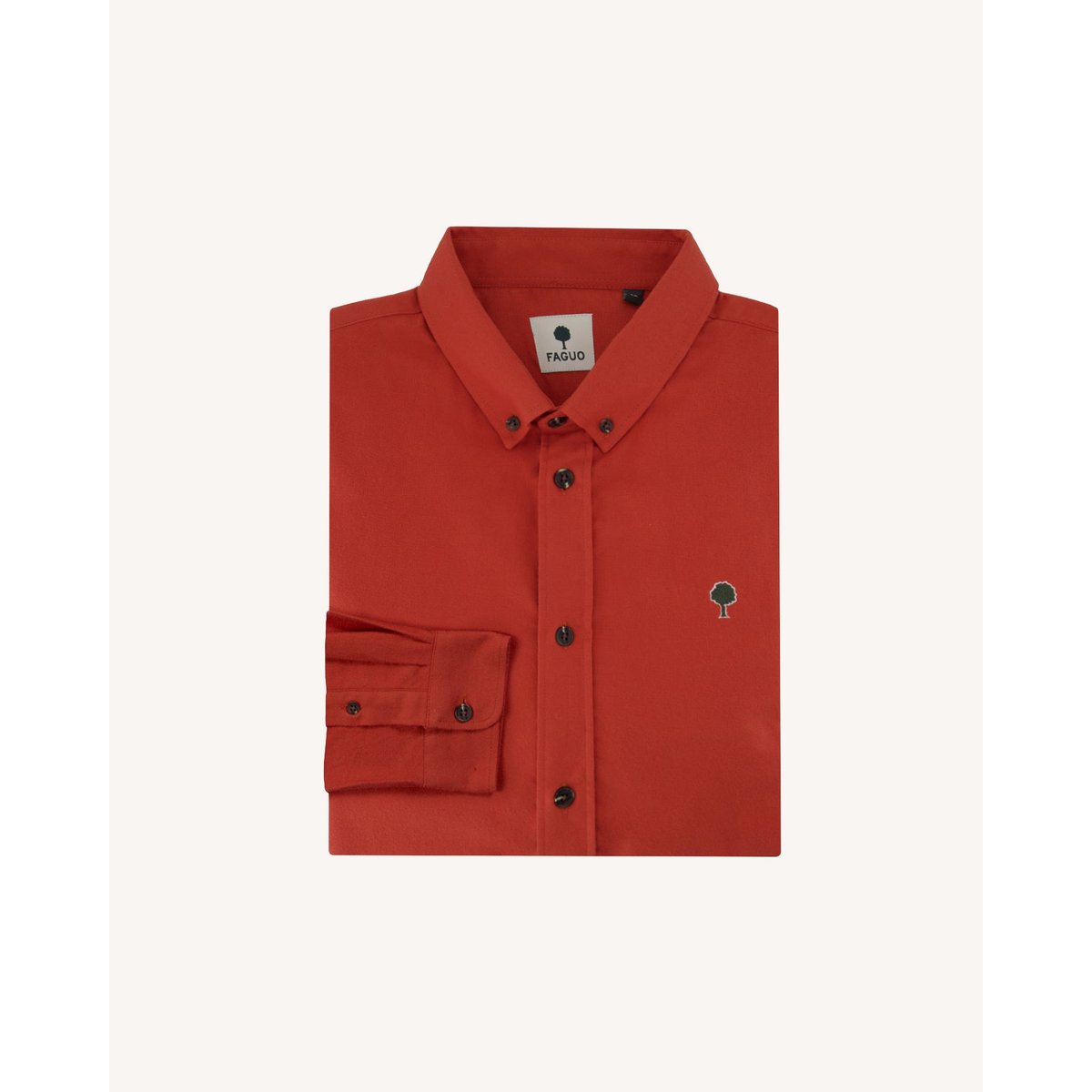 Chemise en tissu Oxford brique, FAGUO