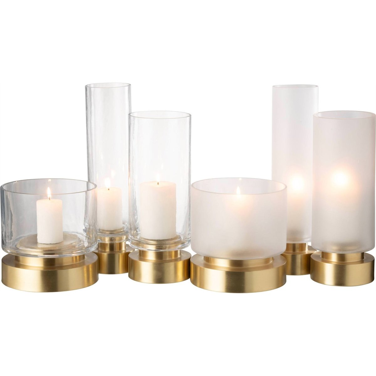 Photophore vase en verre, Lot de 2 transparent et or, RECOLLECTION
