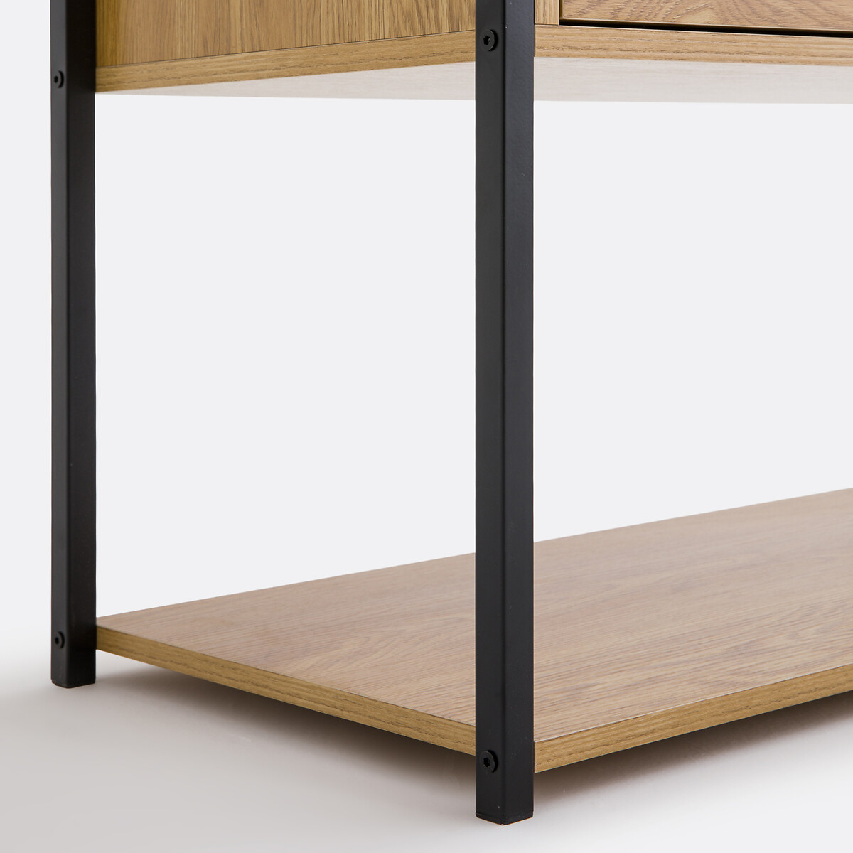 Módulo de vestidor, 2 cajones, barra para colgar, OAKI negro/madera, LA REDOUTE INTERIEURS