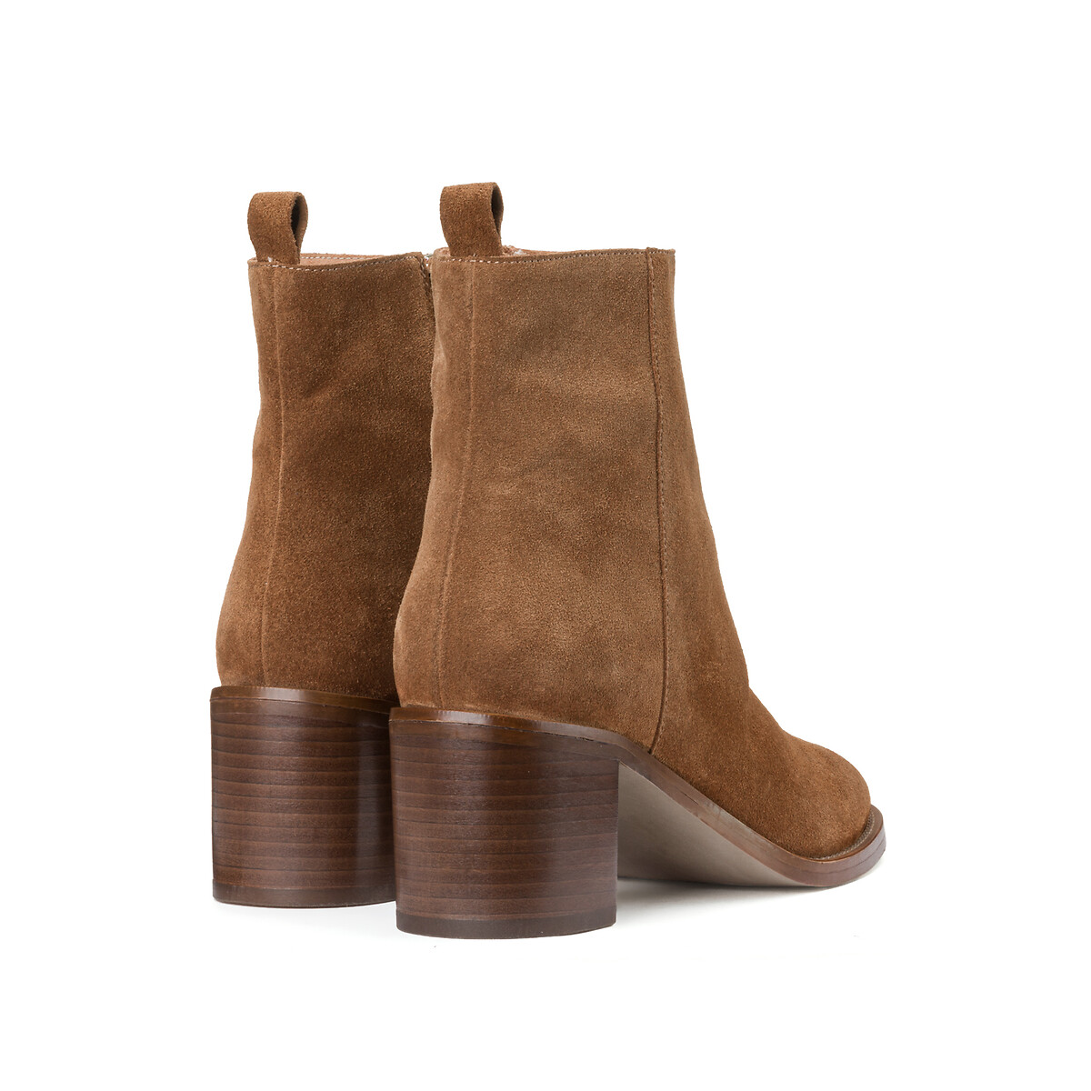 Signatures Faustine Block Heel Ankle Boots in Suede taupe, LA REDOUTE COLLECTIONS