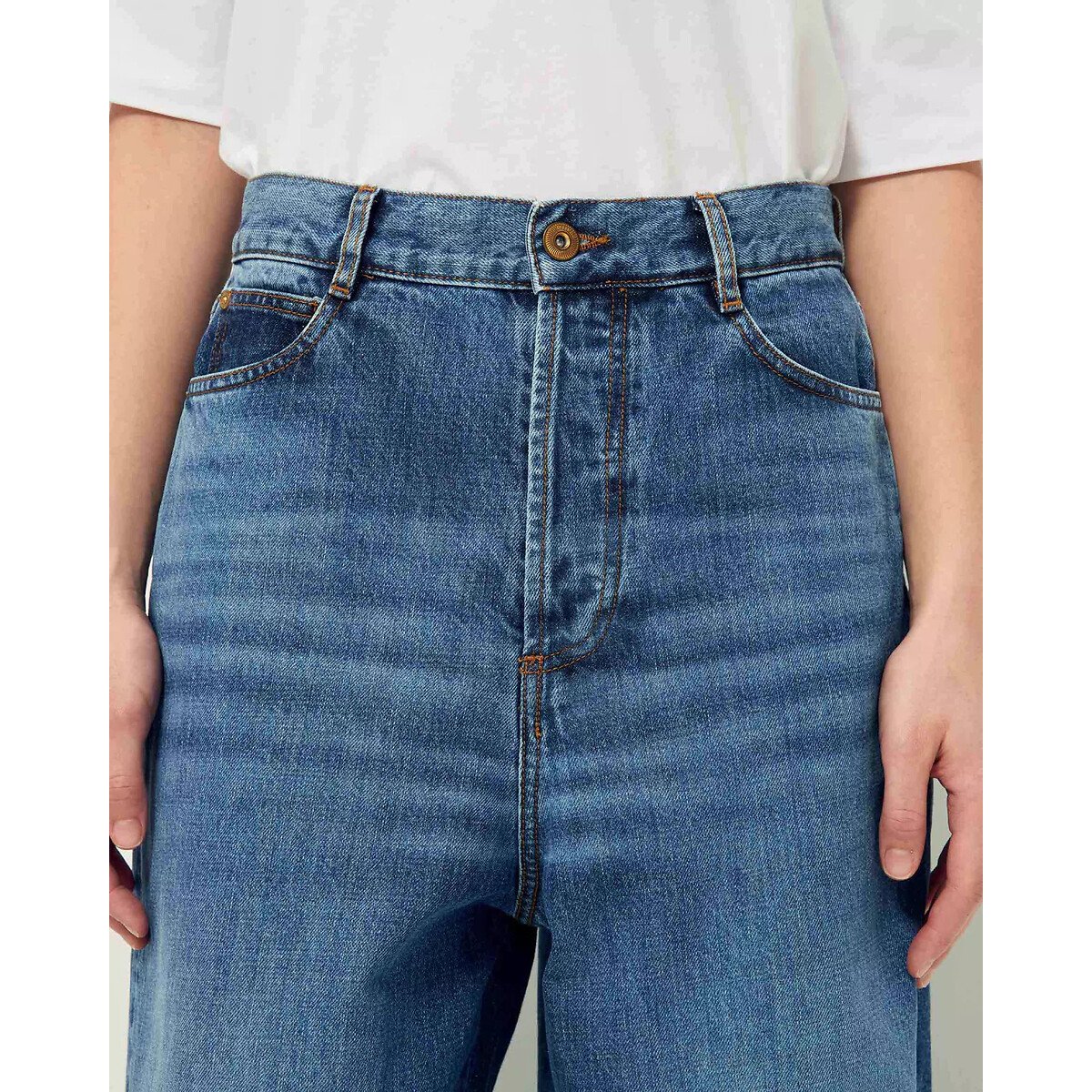 Paperlove Wide Leg Jeans with High Waist faded denim, SESSUN