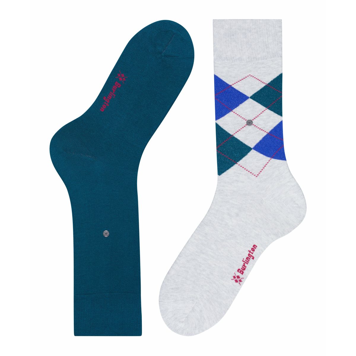Chaussettes Unies Et Motifs Losange, Lot De 2 Pair gris/gris anthracite, BURLINGTON