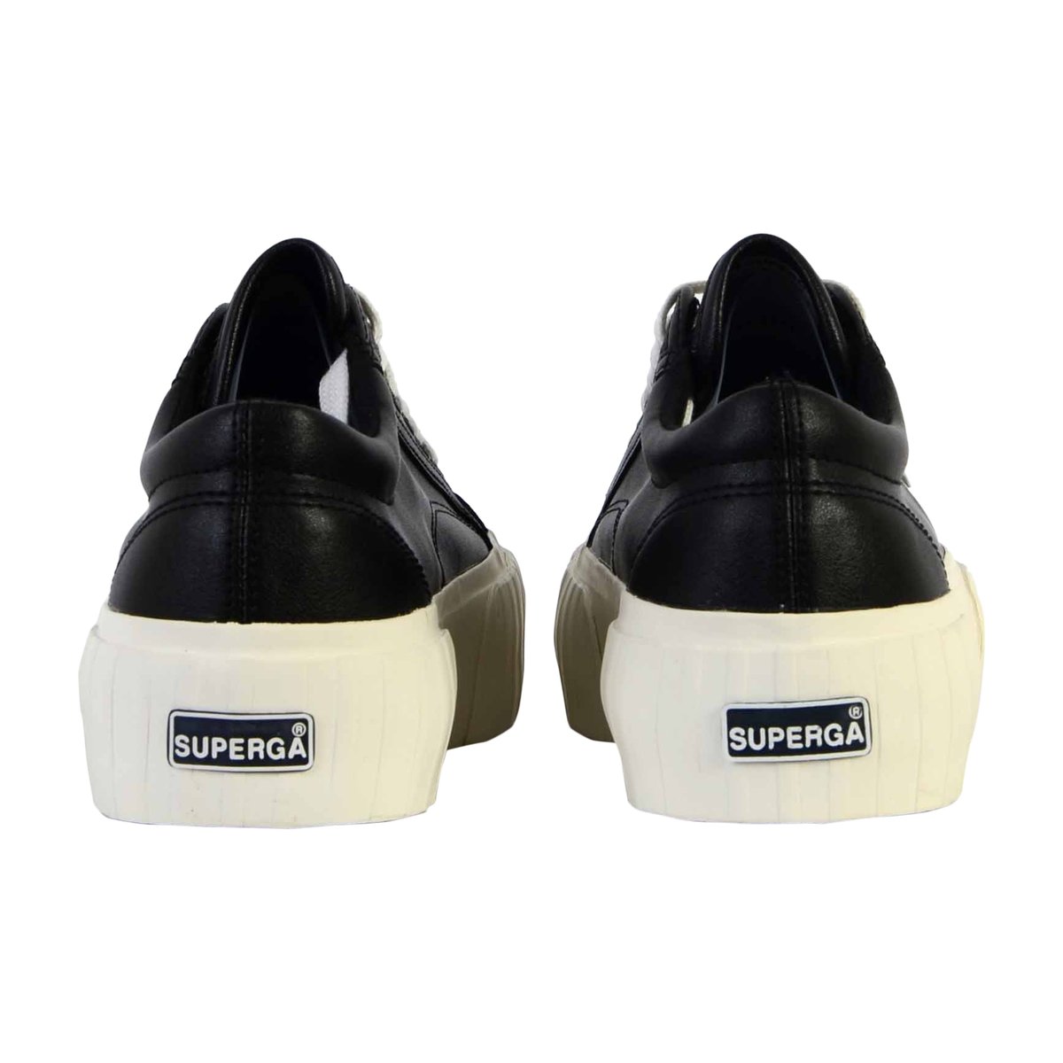 Basket à Lacet Superga Stripe Webbing noir-blanc, SUPERGA