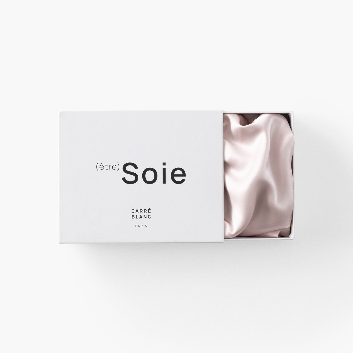 Taie d'oreiller rectangulaire soie de mûrier BEAUTÉ rose poudre, CARRE BLANC