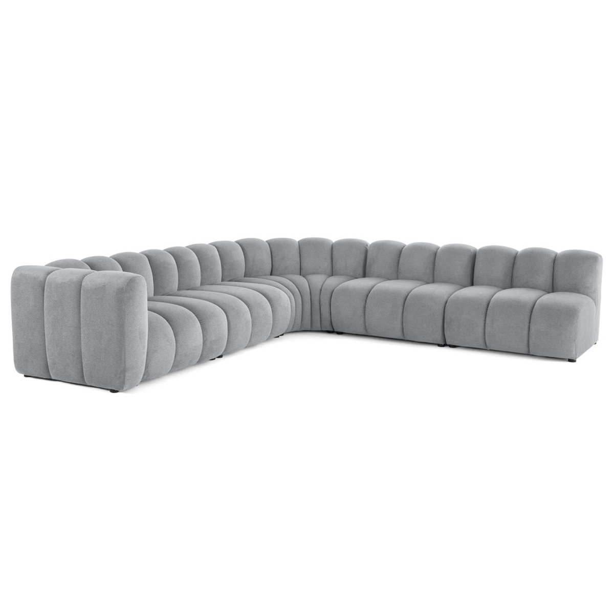 Canapé d'Angle droit 5 places - DEBBIE gris, BEST MOBILIER