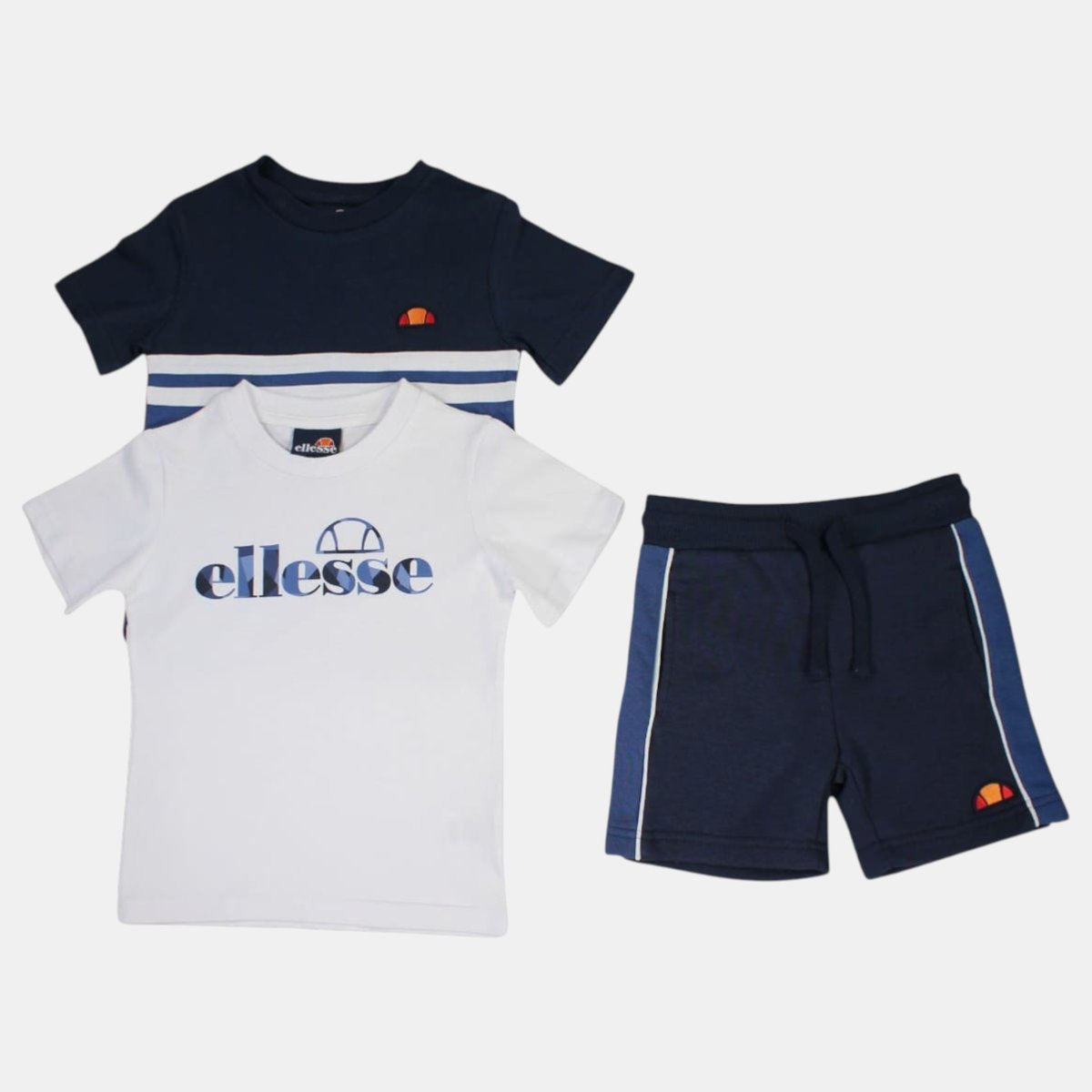 Lot de 2 t-shirts manches courtes et short RÉCRÉ bleu marine, ELLESSE