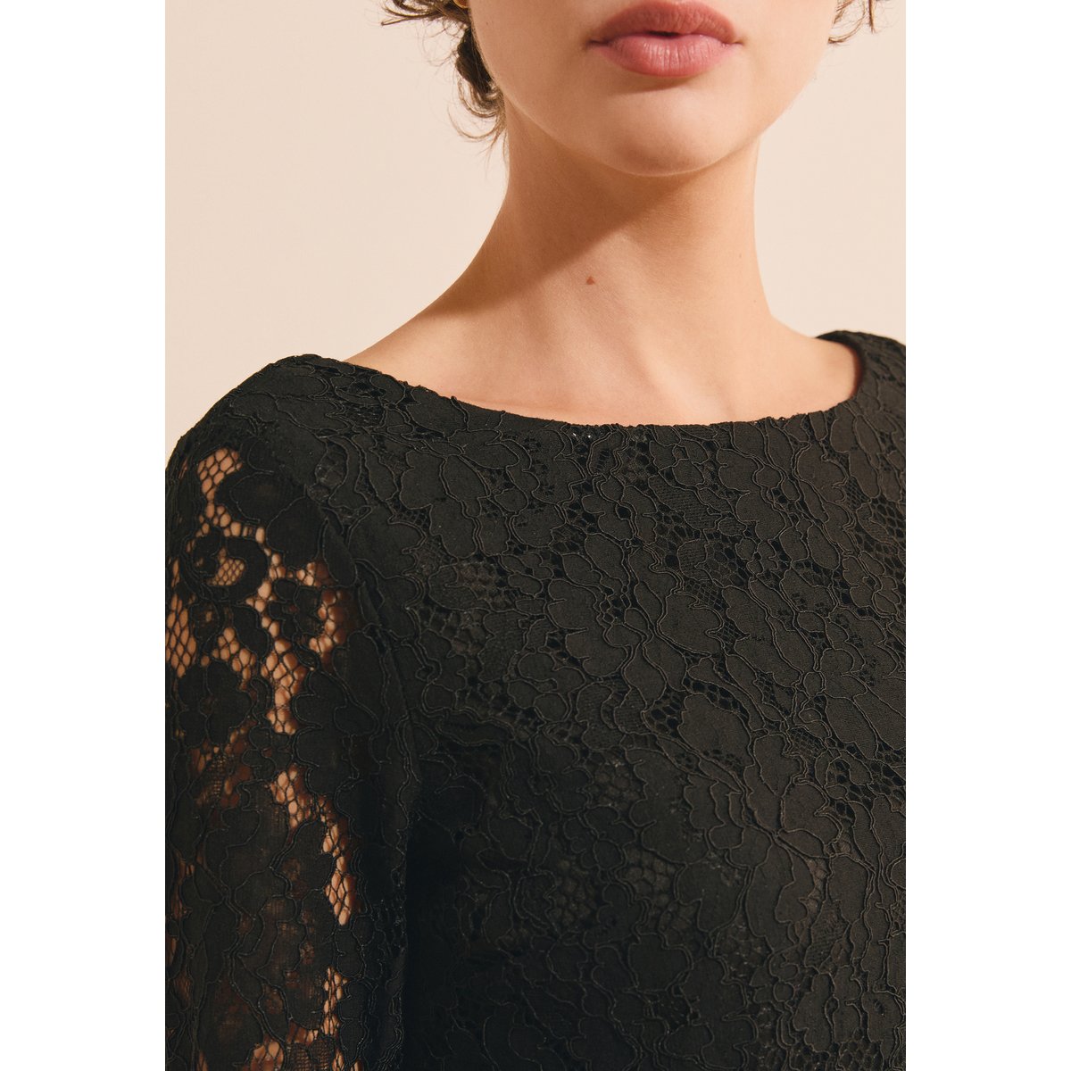 Robe courte en guipure CECILIA noir, ETAM