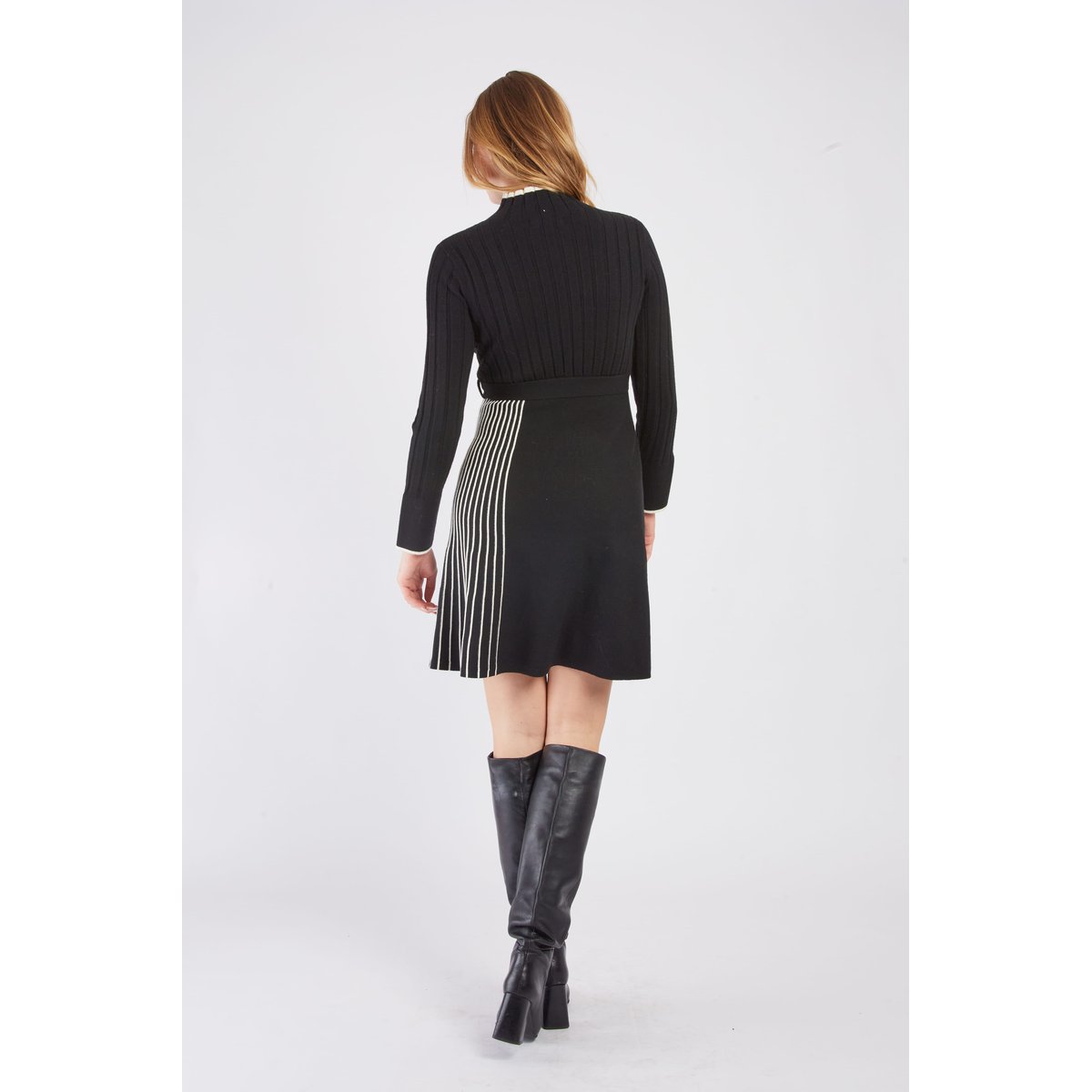 Robe courte en maille CASSANDRE noir, DERHY