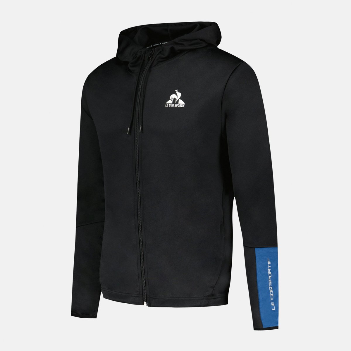Sweat zippé à capuche noir, LE COQ SPORTIF