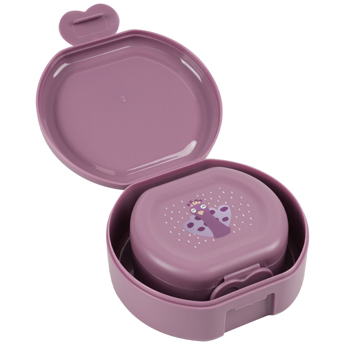 Lot de 2 boîtes à goûter à clip violet, blanc, TRIXIE