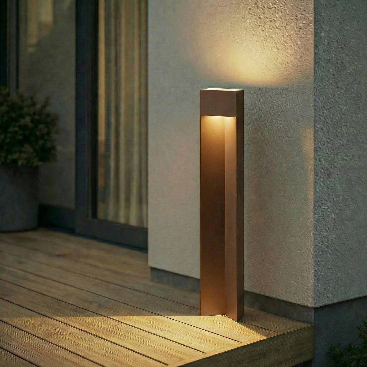 Luminaire extérieur en aluminium moderneLED marron, LUCANDE