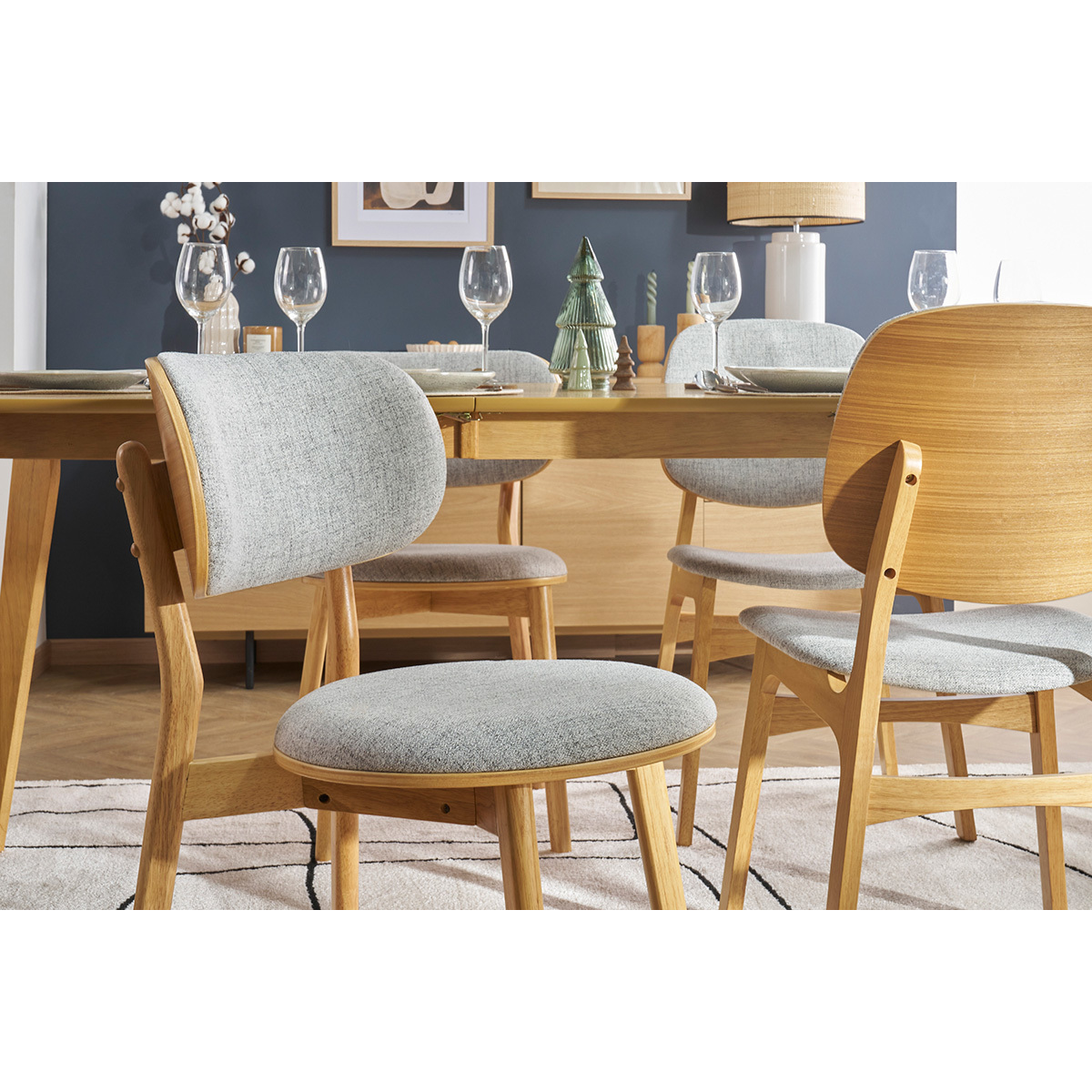Chaises scandinaves en tissu (lot de 2) FAUVETTE gris, MILIBOO
