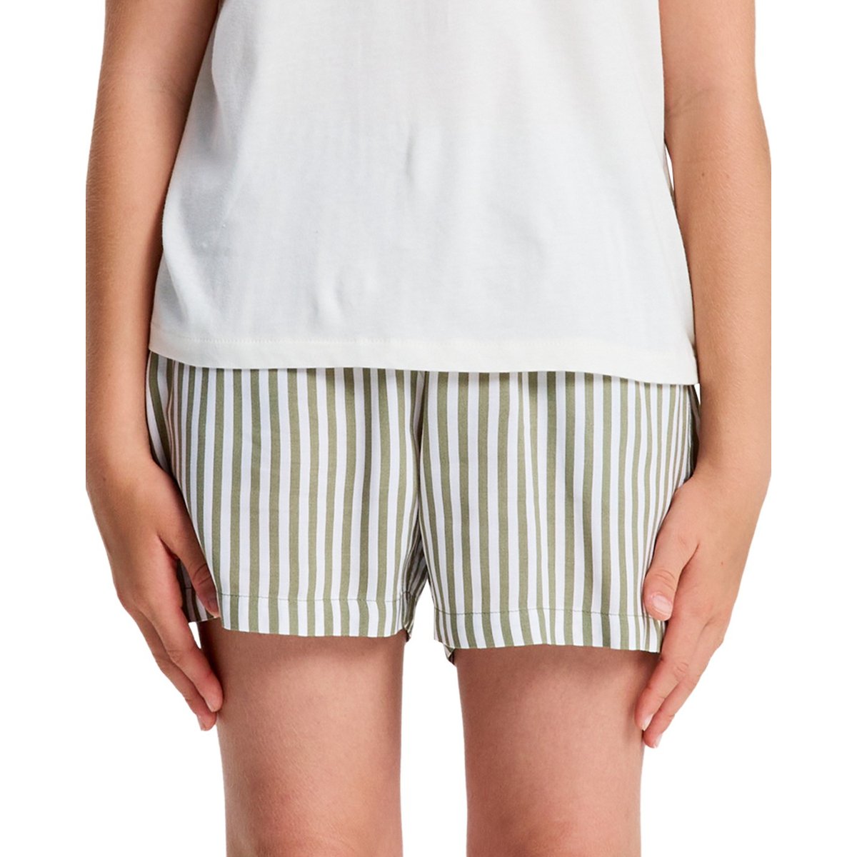 Short taille élastique LEKEITIO BAY PRINTED. vert oil green vert moda stripe, ROXY