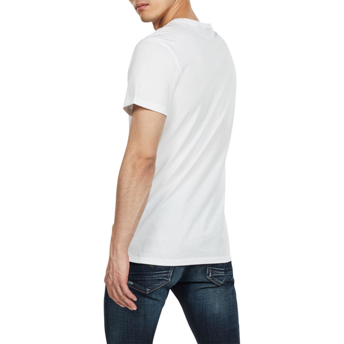 Tee-shirt coupe droite G-Star en coton blanc avec le logo en petit blanc, G-Star RAW