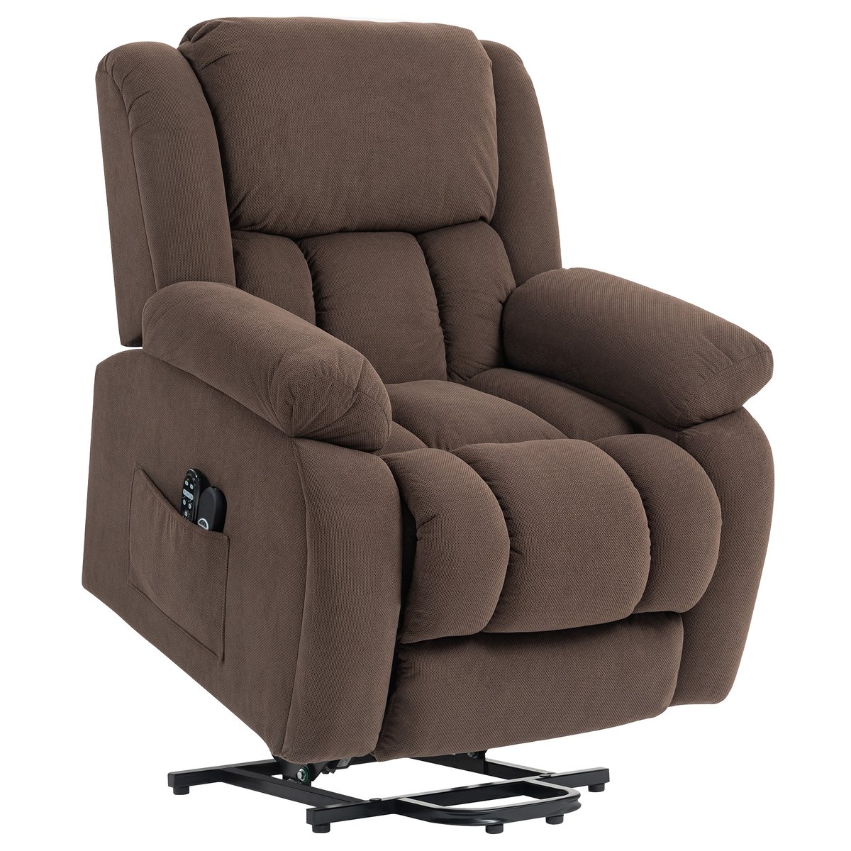 Fauteuil releveur électrique Velours (100% marron, HOMCOM