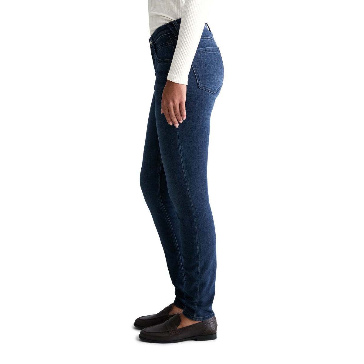 Jeans modèle Alva slim en mélange de coton organique et de lyocell bleu foncé, MARC O’POLO DENIM