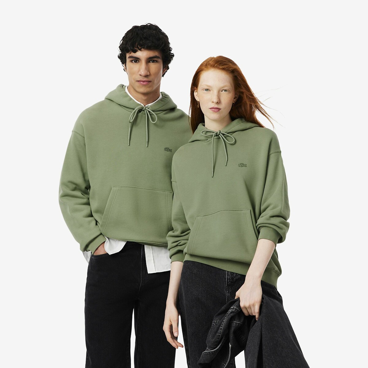 Felpa con cappuccio e logo ton sur ton timo, LACOSTE