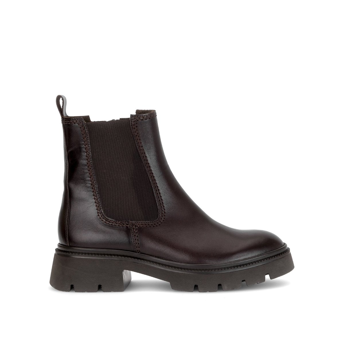 Bottines en cuir lisse à talon décroché cognac, GABOR