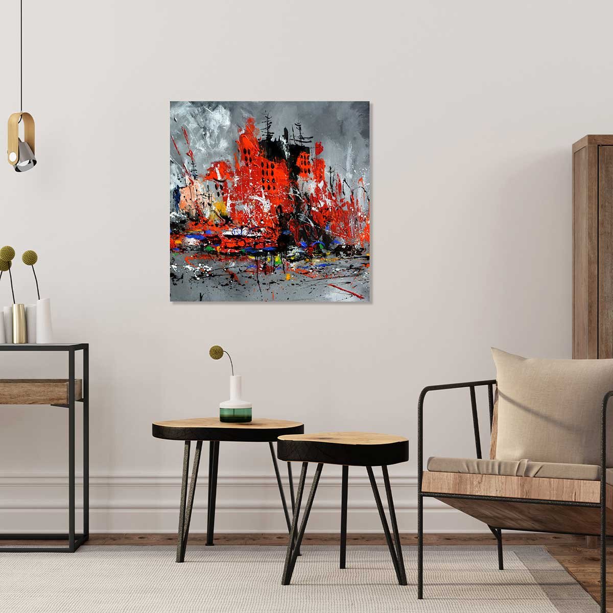 Tableau reproduction ville en mouvement tableau alu dibond, HEXOA