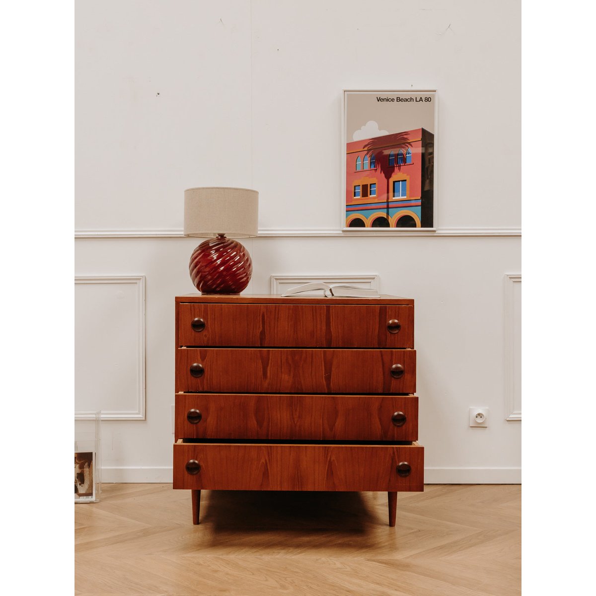 Grande commode scandinave Olga N°314 - Bon état bois, DEBONGOUT