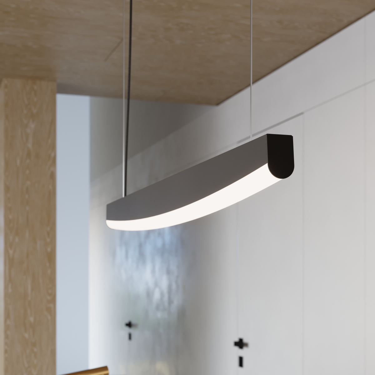 Suspension Acier Noir LED 1 Jorun noir, EDEN