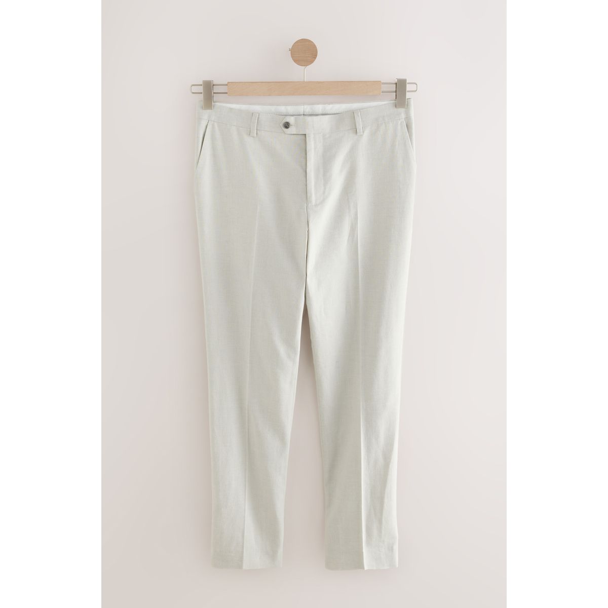 Pantalon de costume ajusté en lin texturé écru, NEXT