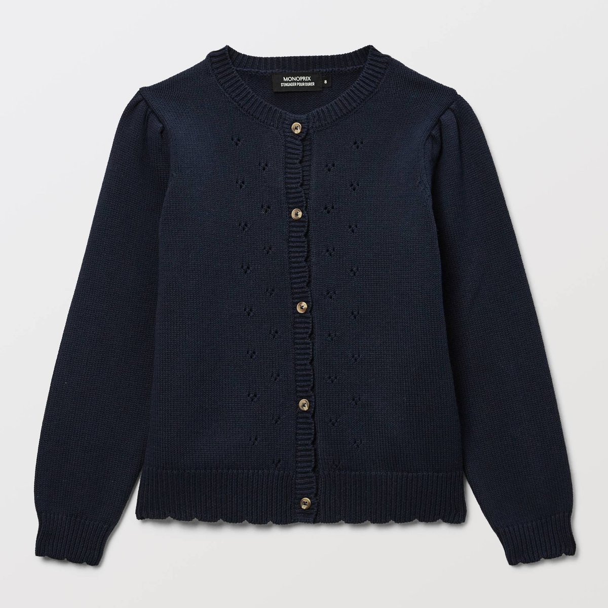 Cardigan uni marine, MONOPRIX