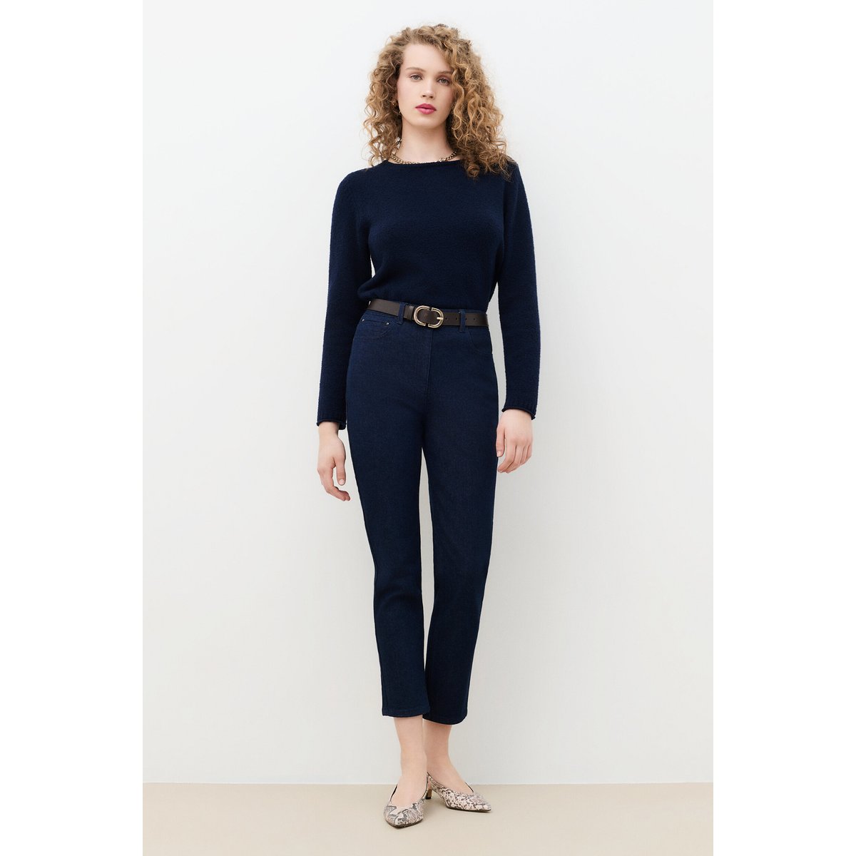 Pantalon slim haut PKURTDENIM denim brut, CAROLL
