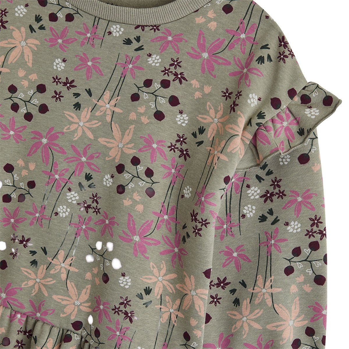 Robe enfant en molleton Misti kaki, PETIT BEGUIN