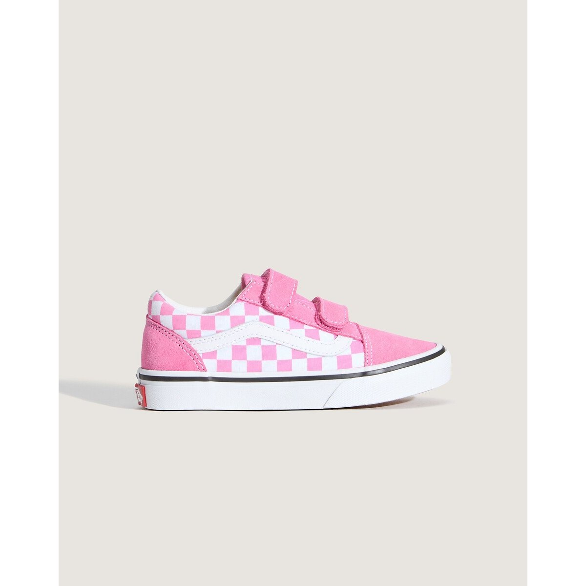 Baskets à scratchs OLD SKOOL V rose/blanc, VANS