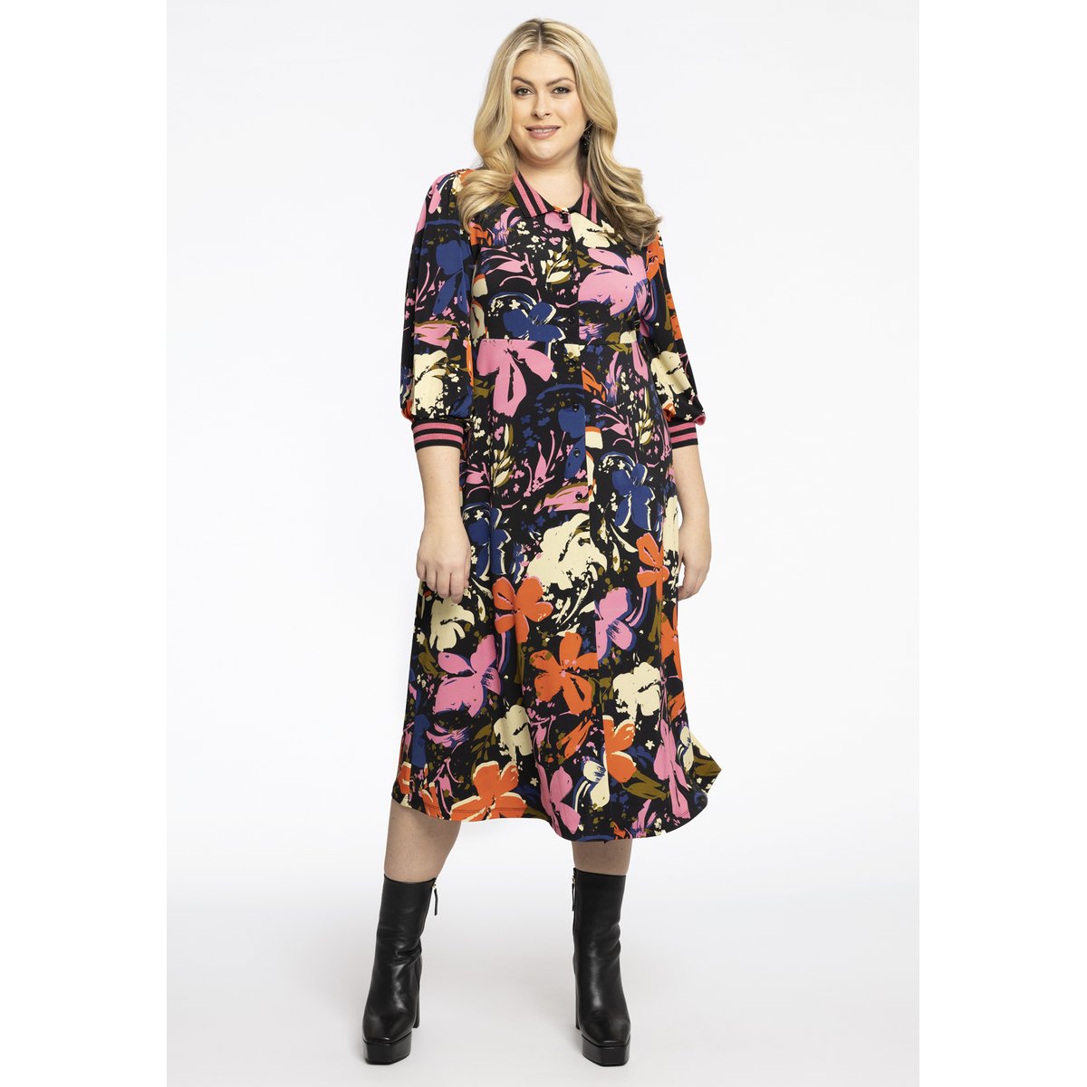 Robe détail de ruban embelli noir, YOEK