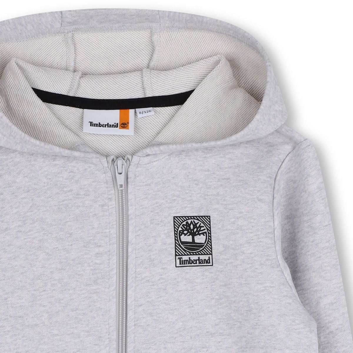 Cardigan à capuche en molleton gris chine, TIMBERLAND