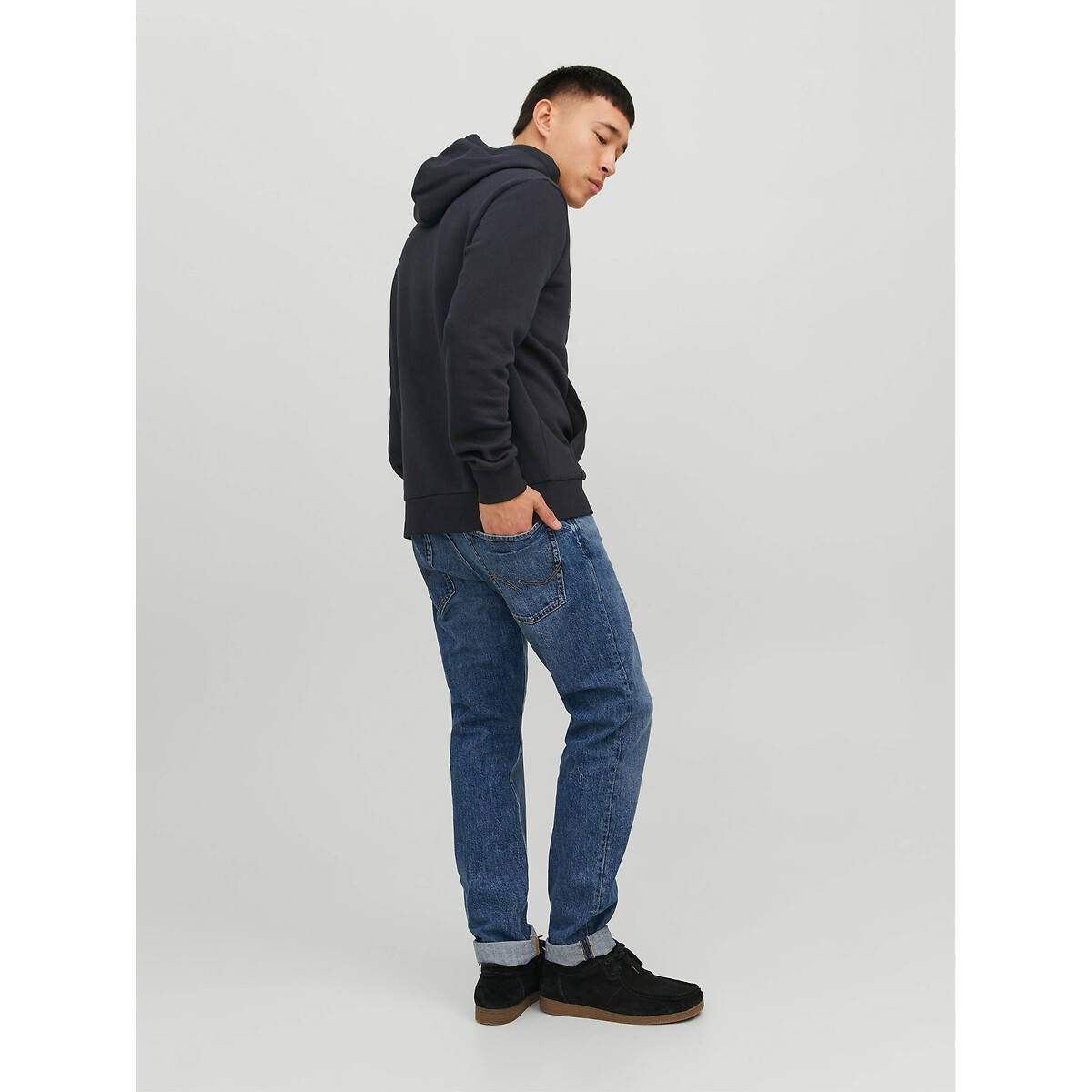 Sweat à capuche avec logo noir, JACK & JONES
