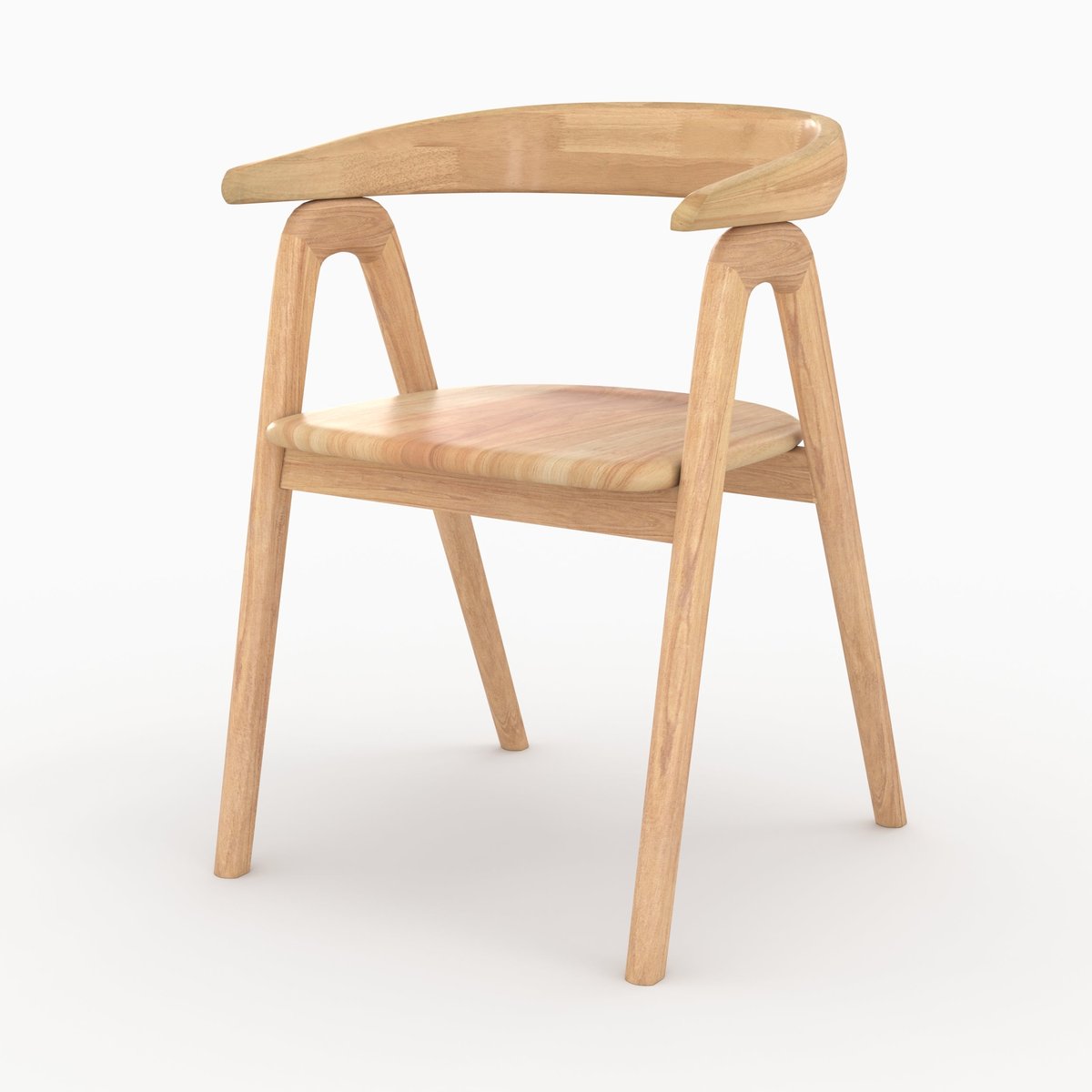 Chaise en bois d'hévéa - HAWA marron clair, MAISON PAVANE