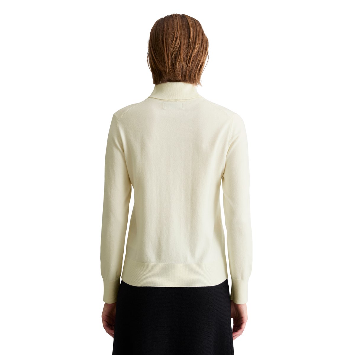 Pull à col roulé regular en Soft Cotton Stretch blanc, MARC O’POLO DENIM