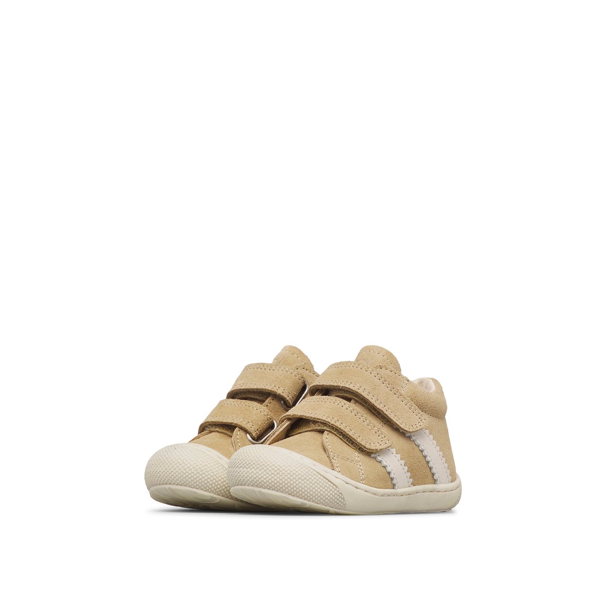 Chaussures premiers pas en suède MACKS 3 VL sable-blanc crème, NATURINO