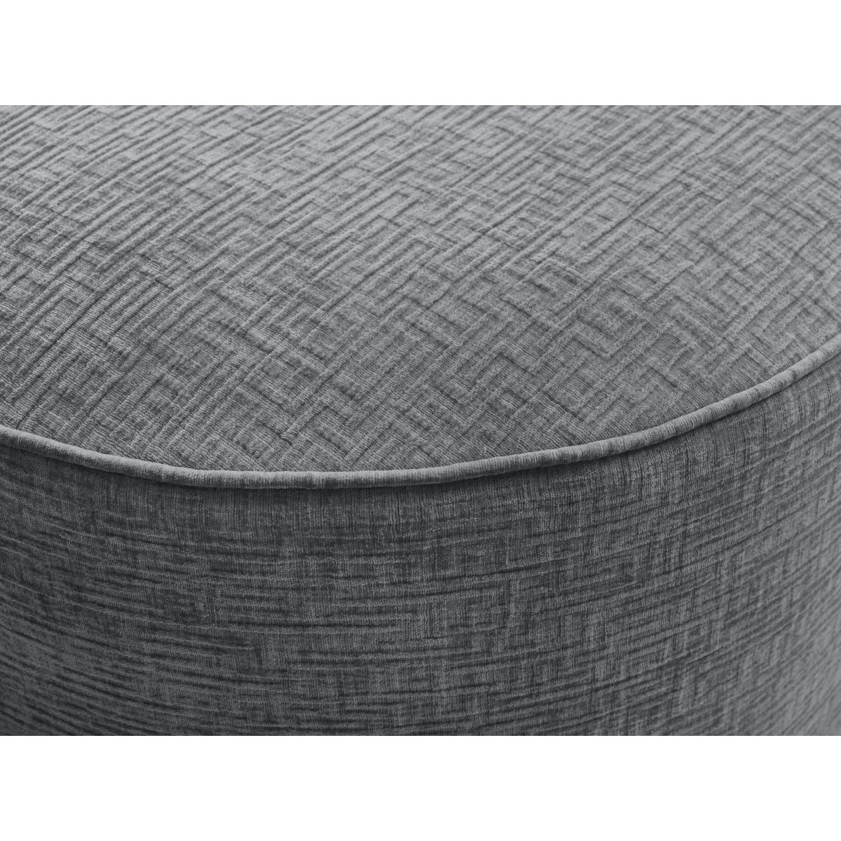 Pouf tissu texturé, ROUSSEAU gris foncé, BOBOCHIC