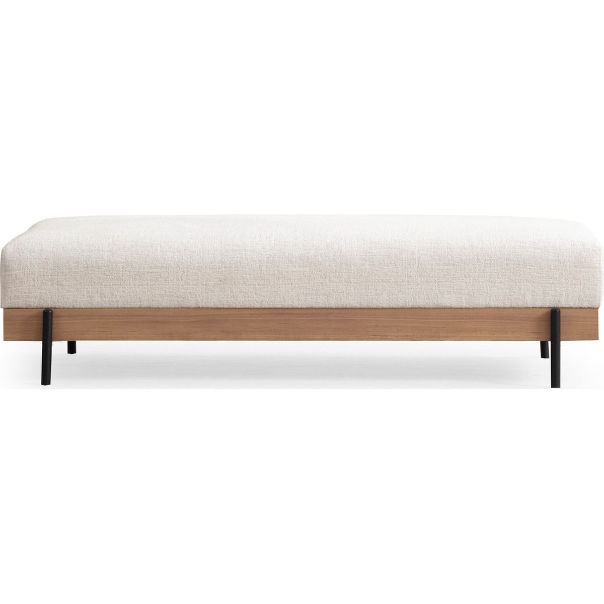 Pouf 2 places en tissu - GIADA beige, HOMIFAB