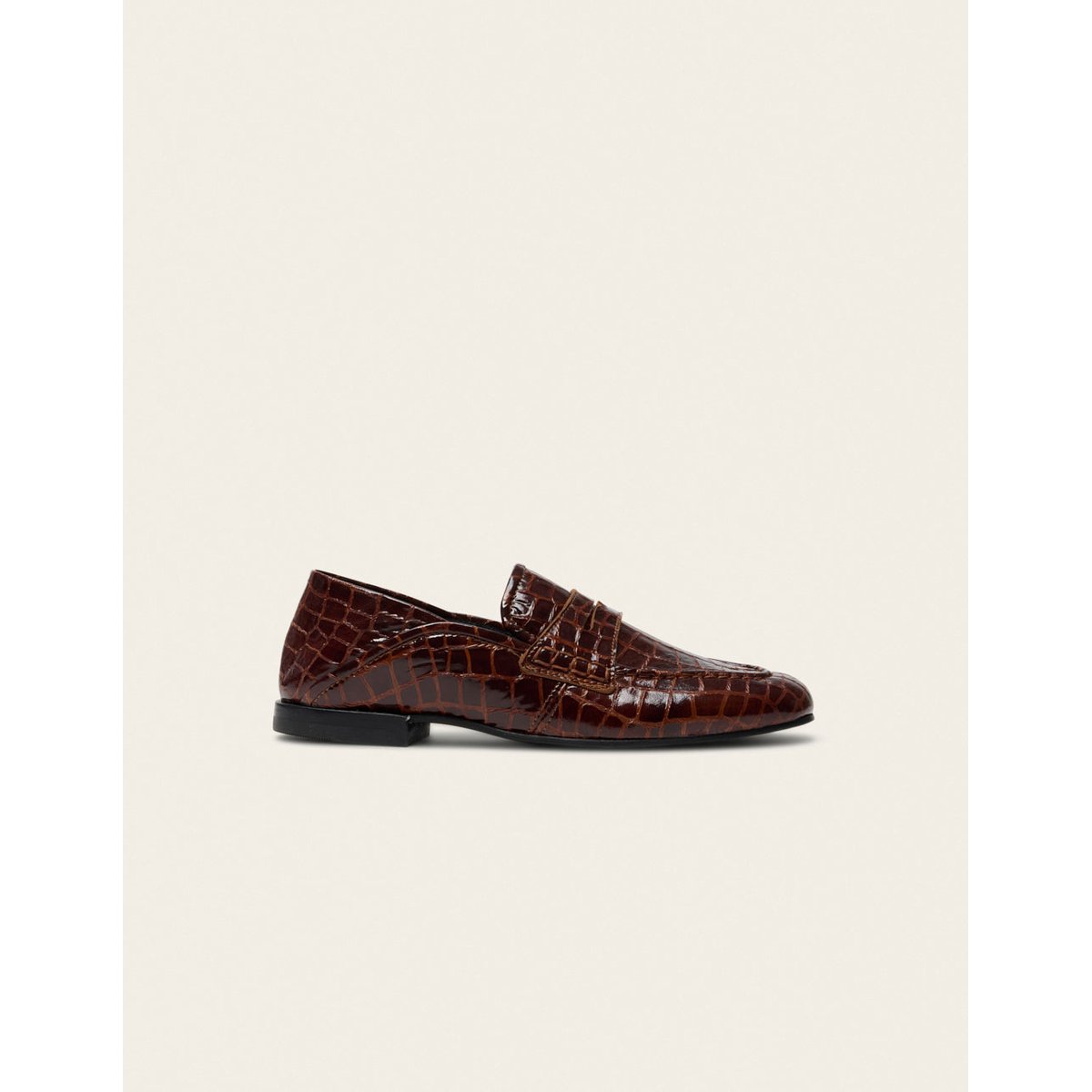 Mocassins GEMA cuir croco marron, ODAJE
