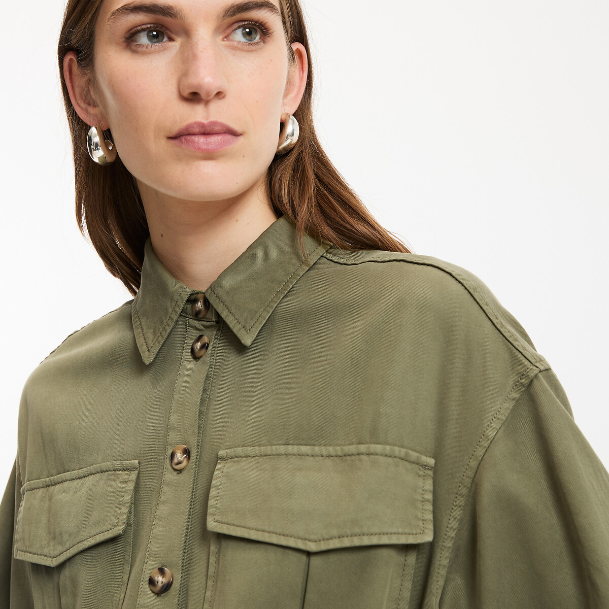 Jumpsuit met korte mouwen kaki , LA REDOUTE COLLECTIONS
