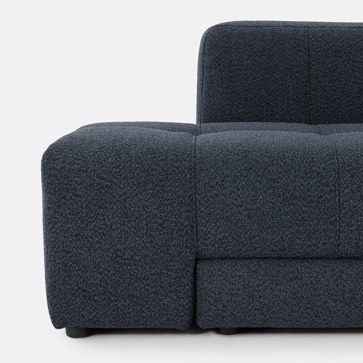 Banquette assise pivotante, gauche, modulable, en bouclette fine, FANO bleu, LA REDOUTE INTERIEURS