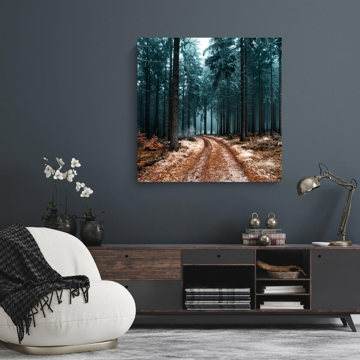 Tableau Mural Sentier FORÊT tableaux sur toile-bleu, CEANOTHE
