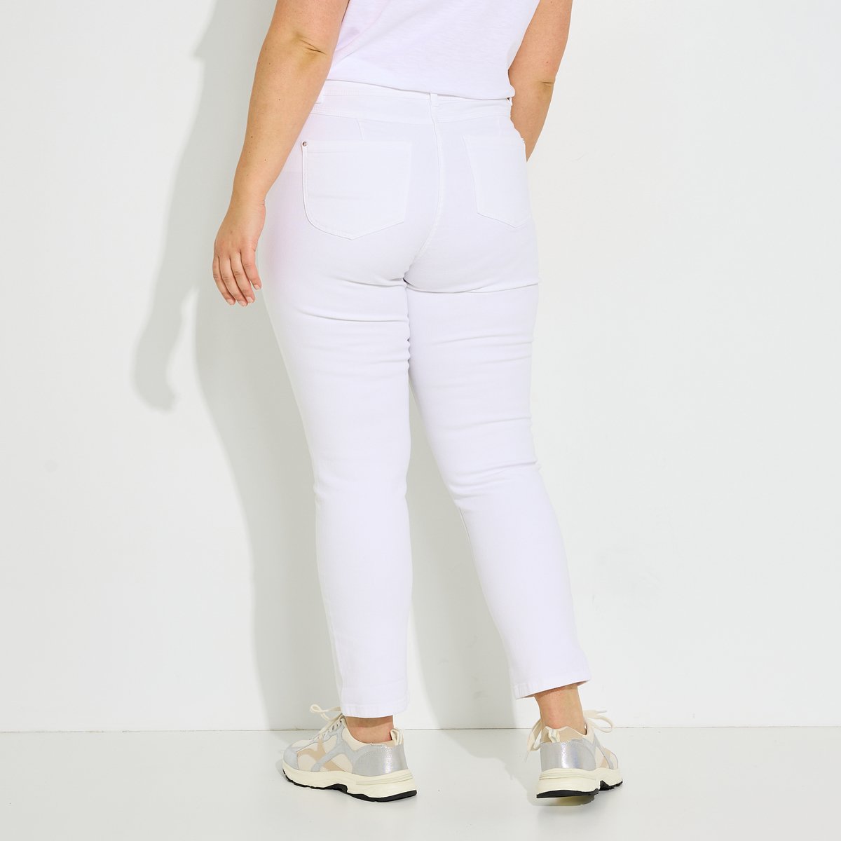 Jean slim raccourci TOKYO R01 blanc cassé blanc, GRAIN DE MALICE