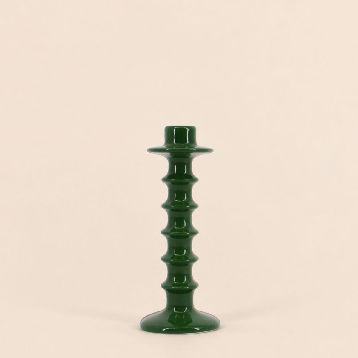 Bougeoir en céramique 22cm vert, ORNAMI